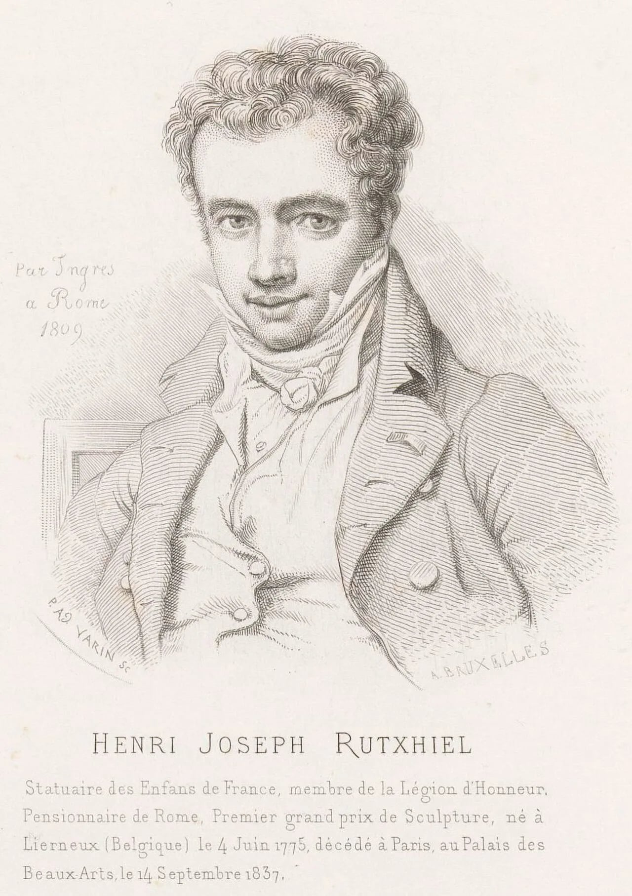 Porträt von Henri Joseph Ruxthiel (1775–1837) – Gedenkseite