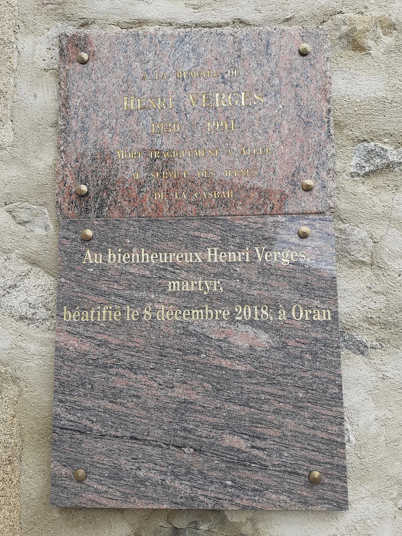 Portrait of Henri Vergès (1930–1994) – memorial page