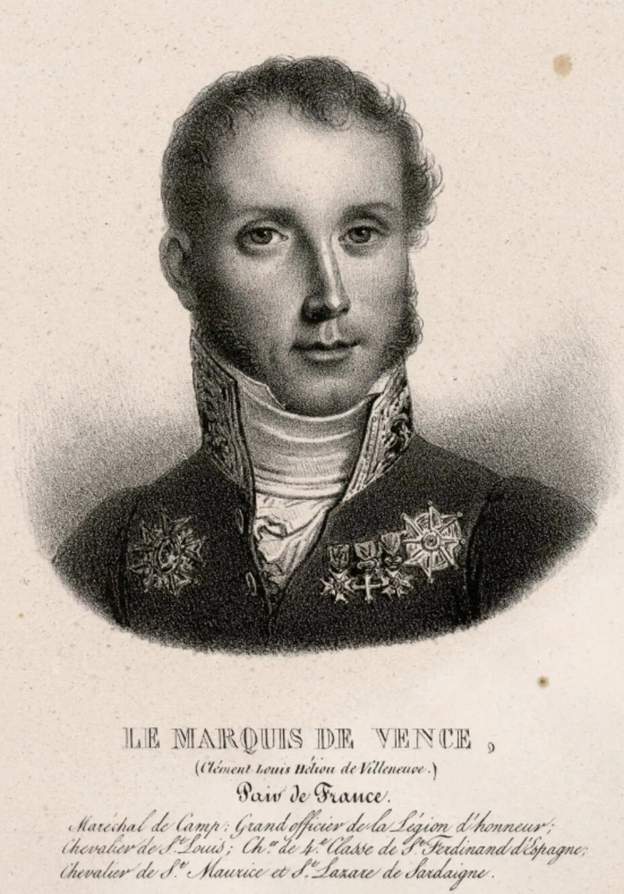 Porträt von Hélion de Villeneuve-Vence (1783–1834) – Gedenkseite