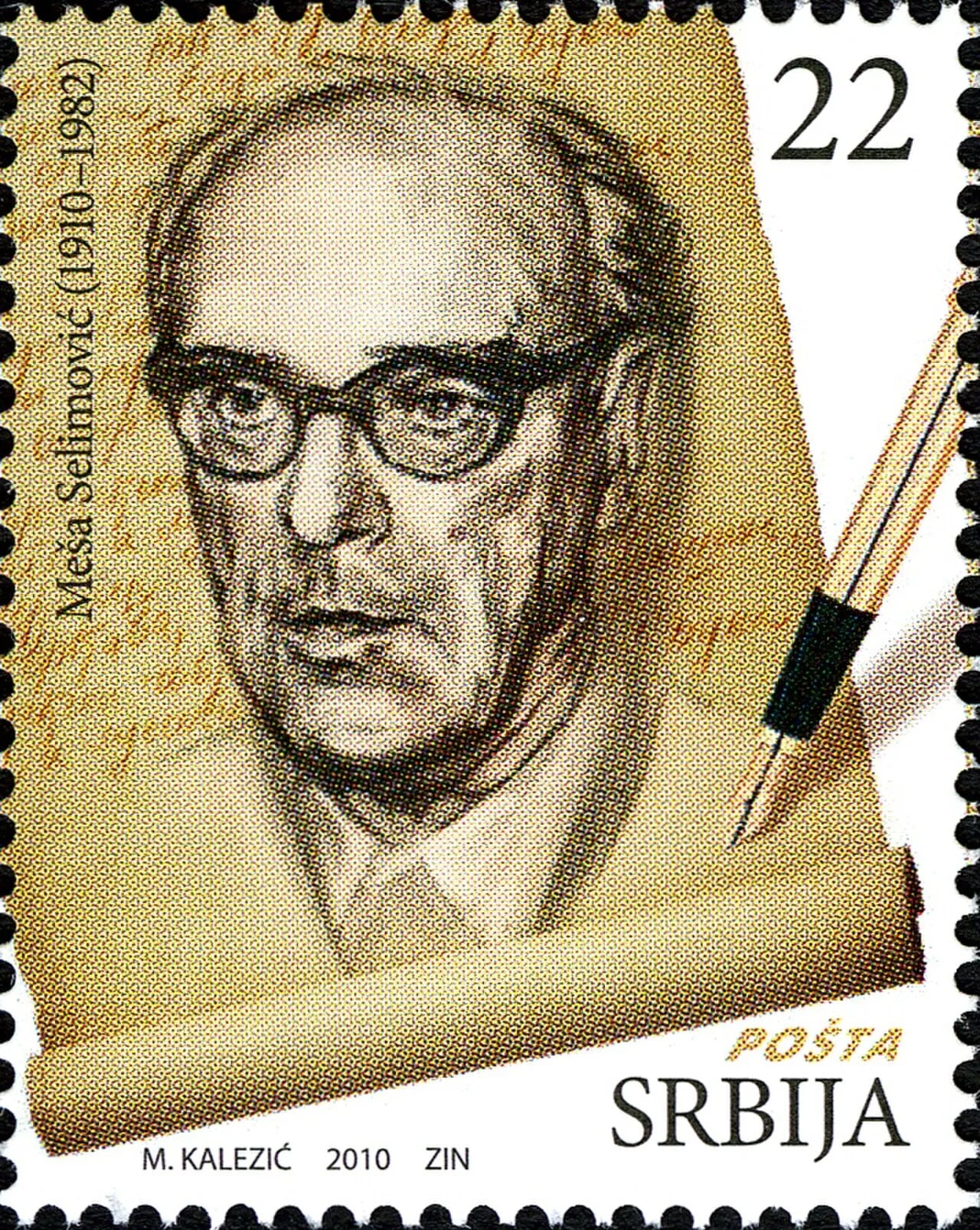 Porträt von Mehmed Meša Selimović (1910–1982) – Gedenkseite
