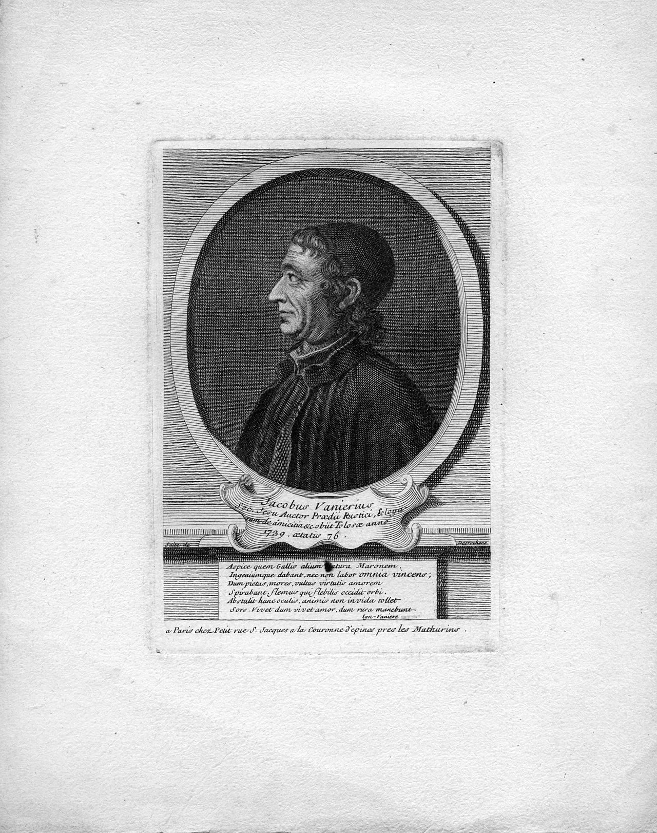 Porträt von Jacques Vanière (1664–1739) – Gedenkseite