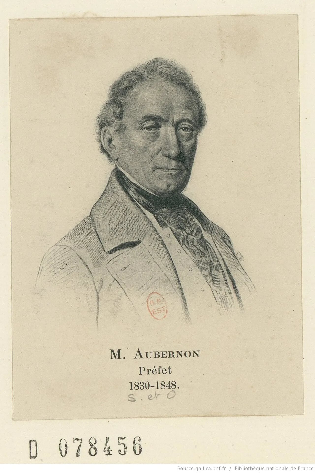 Porträt von Joseph Victor Aubernon (1783–1851) – Gedenkseite