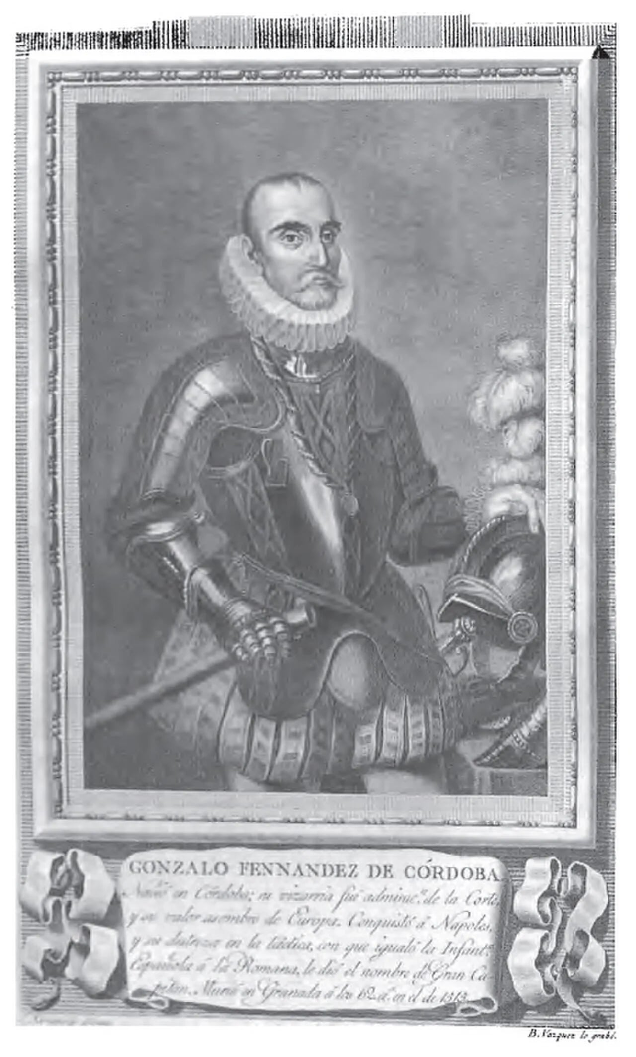 Porträt von Gonzalo Fernández de Córdoba y Aguilar (1453–1515) – Gedenkseite