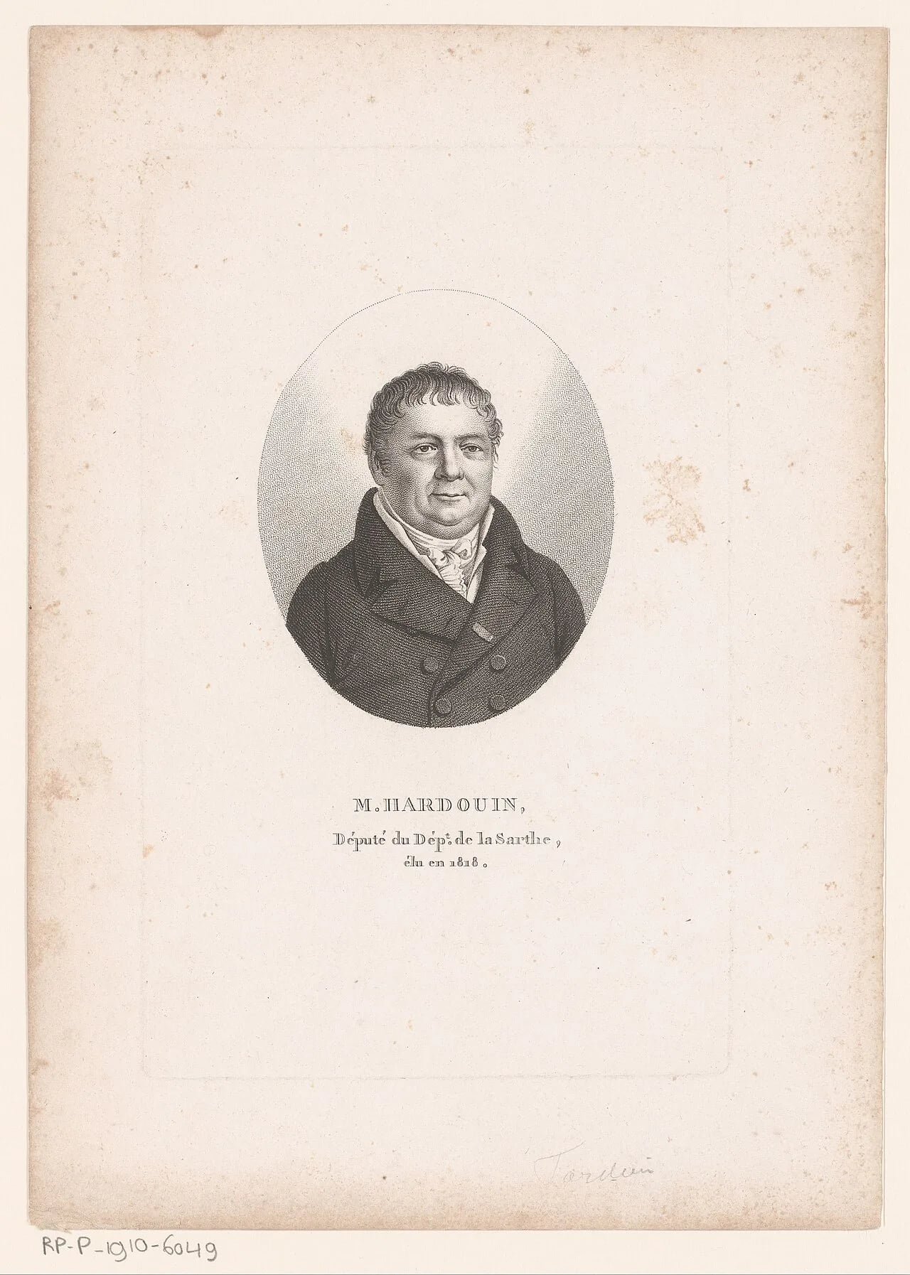 Porträt von Julien-Pierre-Jean Hardouin (1753–1833) – Gedenkseite