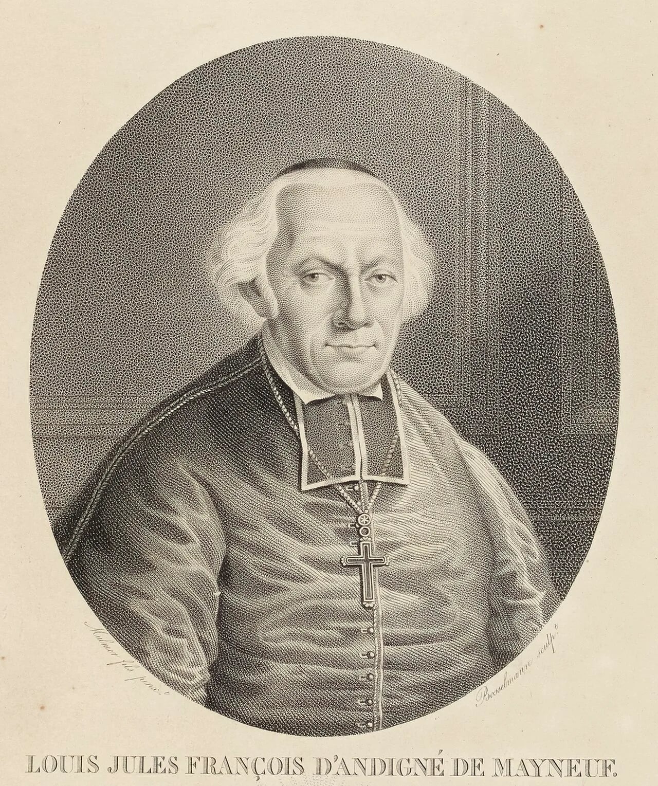 Porträt von Louis-Jules-François-Joseph d'Andigné de Mayneuf (1756–1822) – Gedenkseite