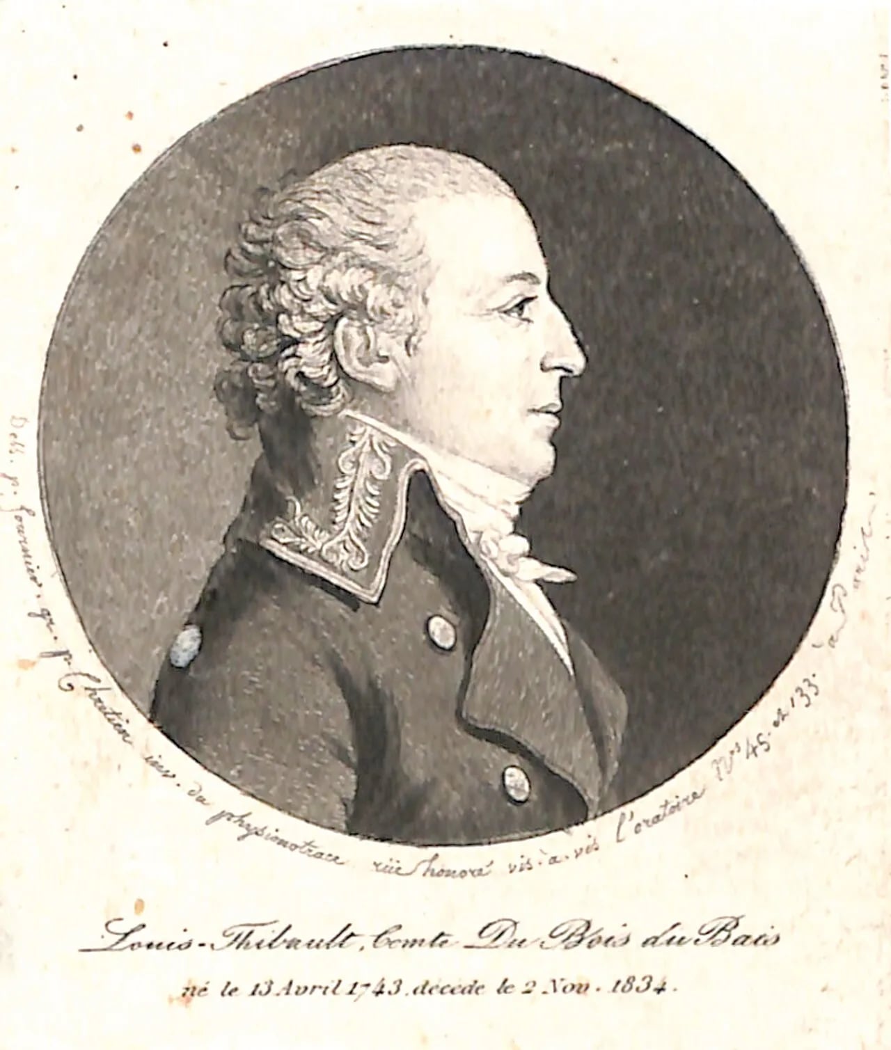 Portrait of Louis Dubois du Bais (1743–1834) – memorial page