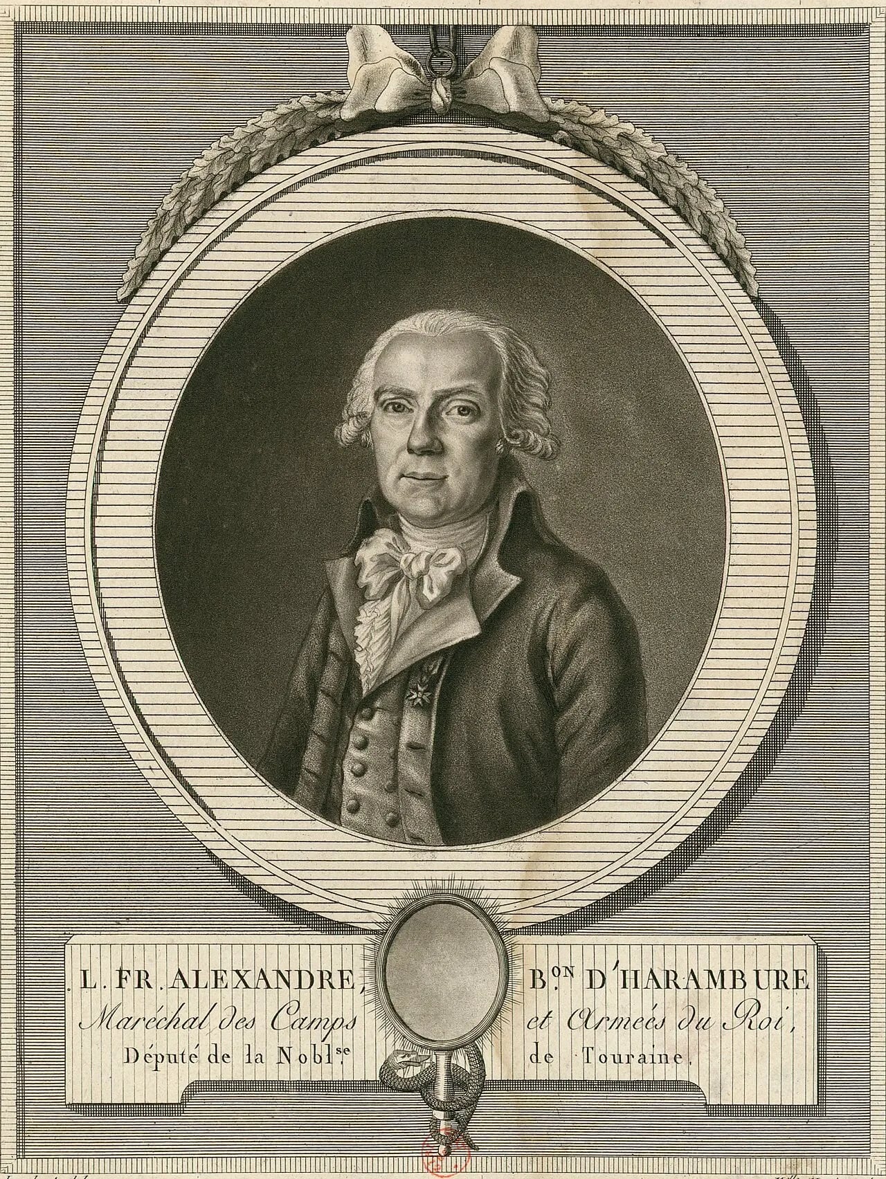 Porträt von Louis François Alexandre d'Harambure (1742–1828) – Gedenkseite