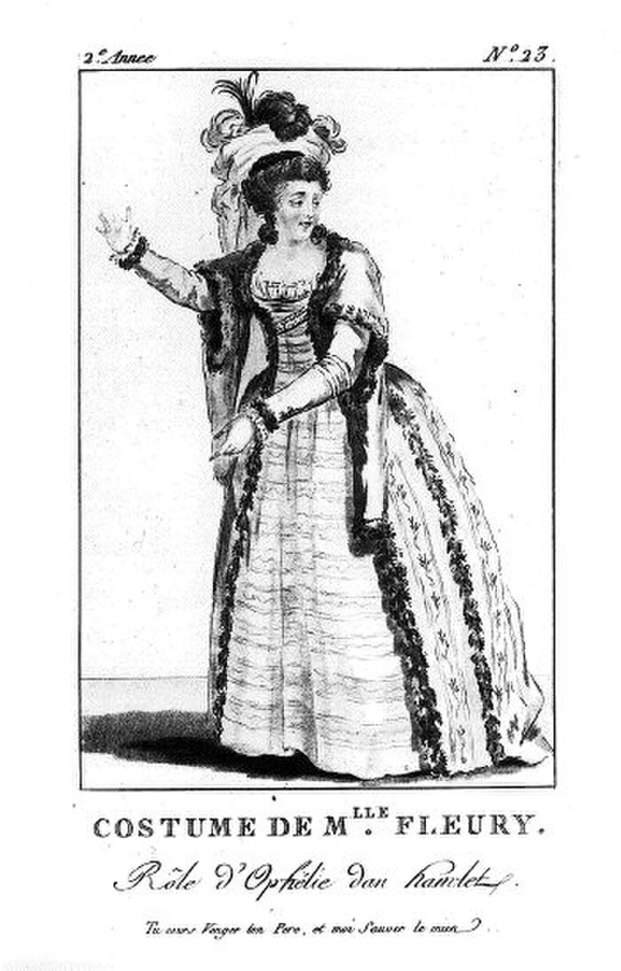 Porträt von Mademoiselle Fleury (1766–1818) – Gedenkseite