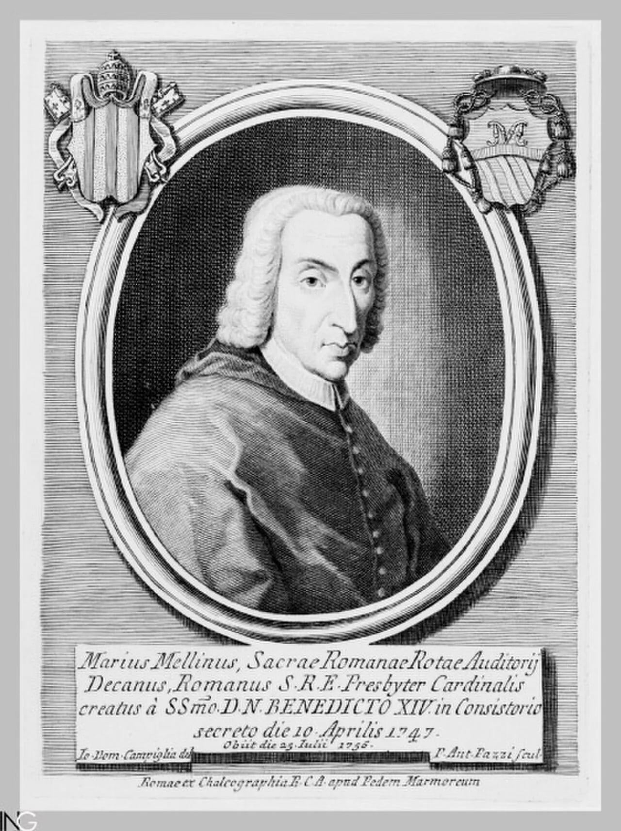 Porträt von Mario Millini (1677–1756) – Gedenkseite