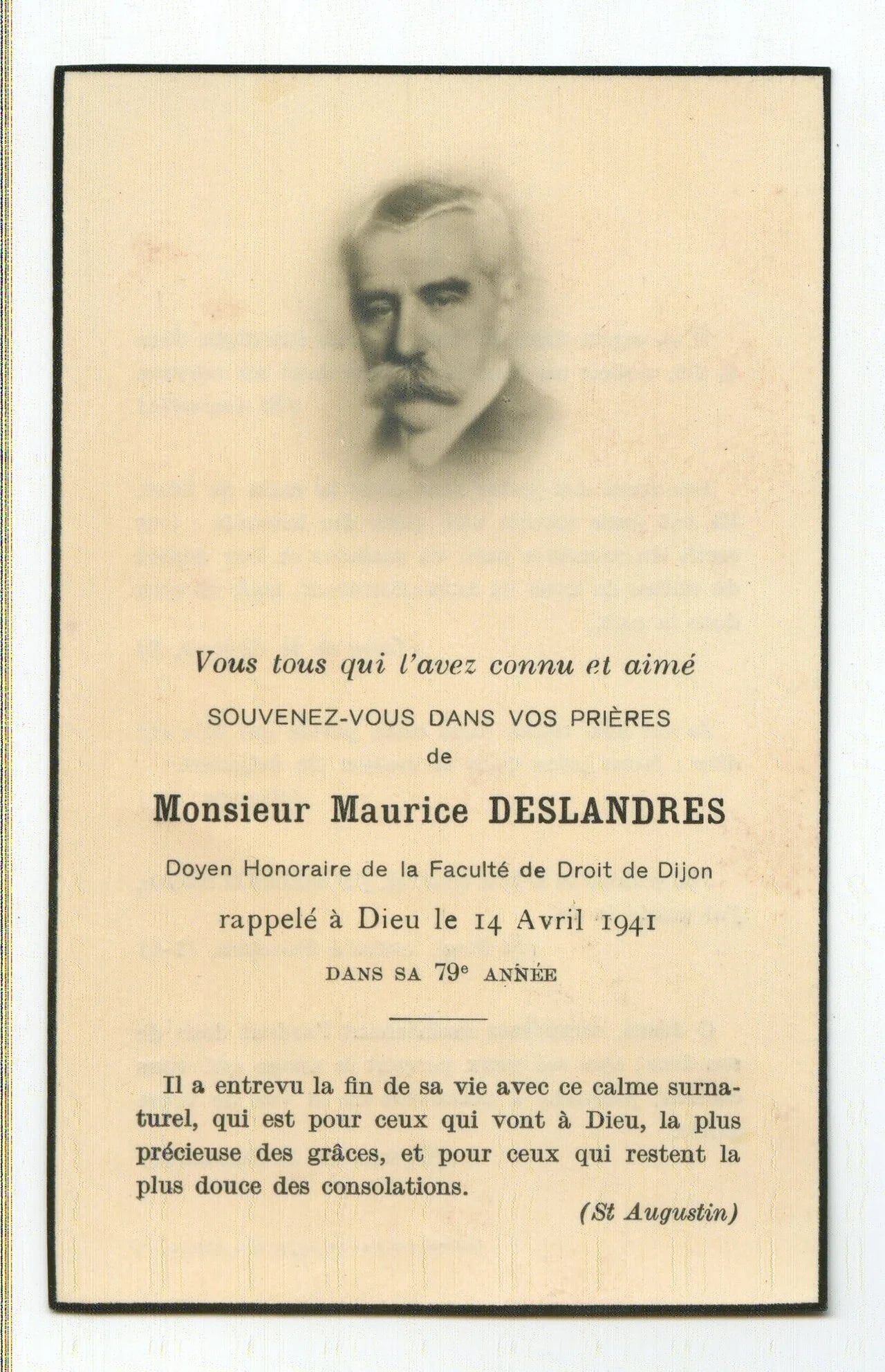 Porträt von Maurice Deslandres (1862–1941) – Gedenkseite