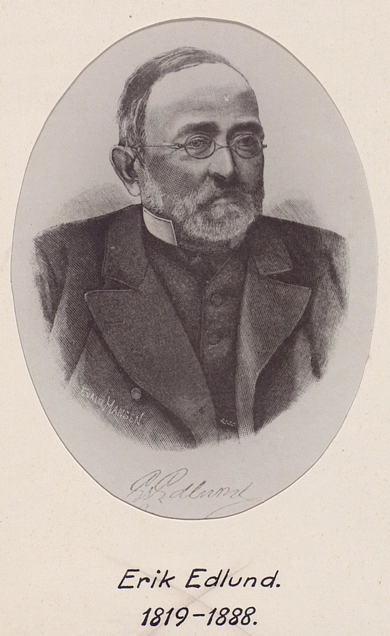 Porträt von Erik Edlund (1819–1888) – Gedenkseite