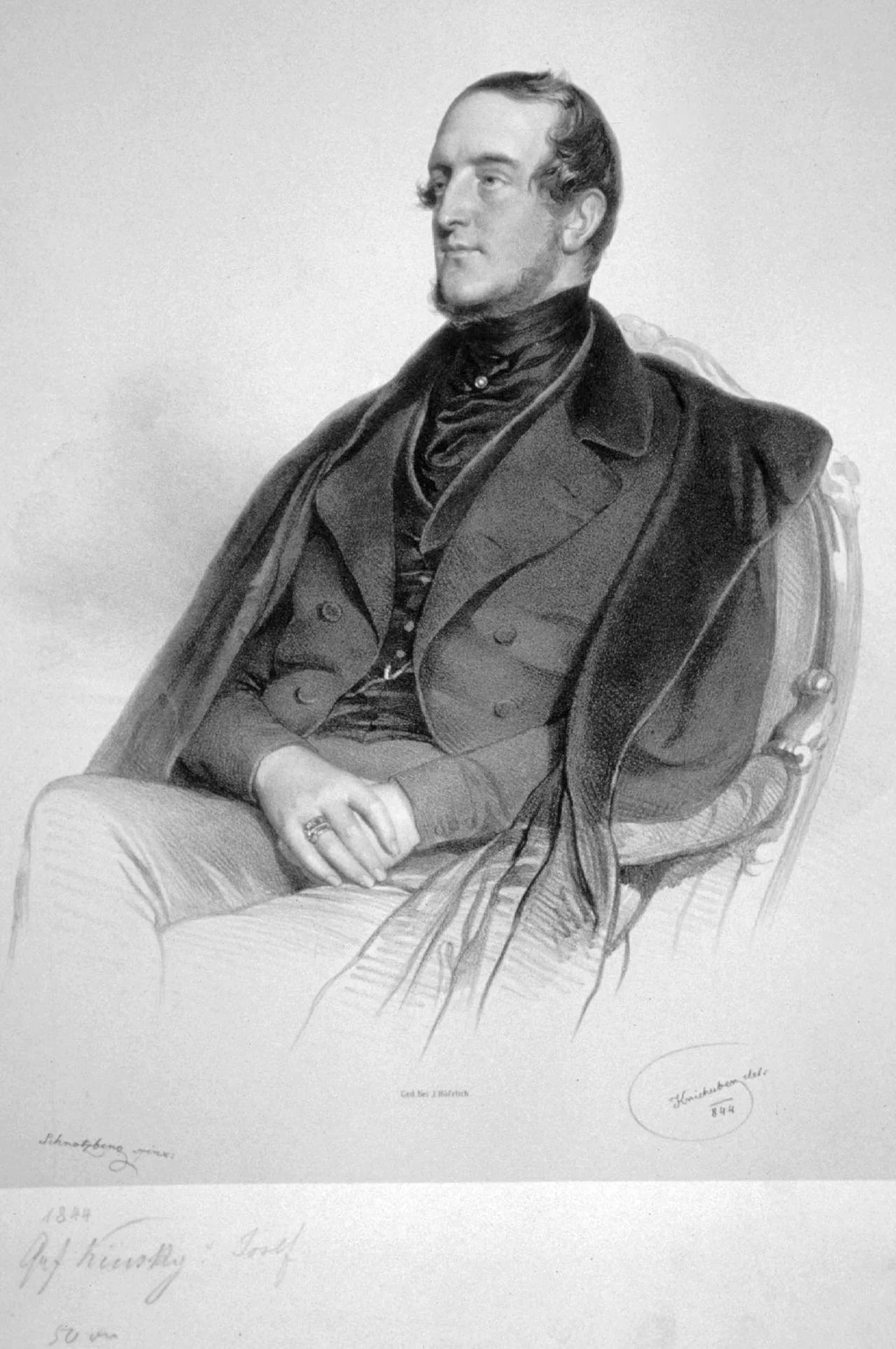 Porträt von Josef Erwin Kinsky (1806–1862) – Gedenkseite