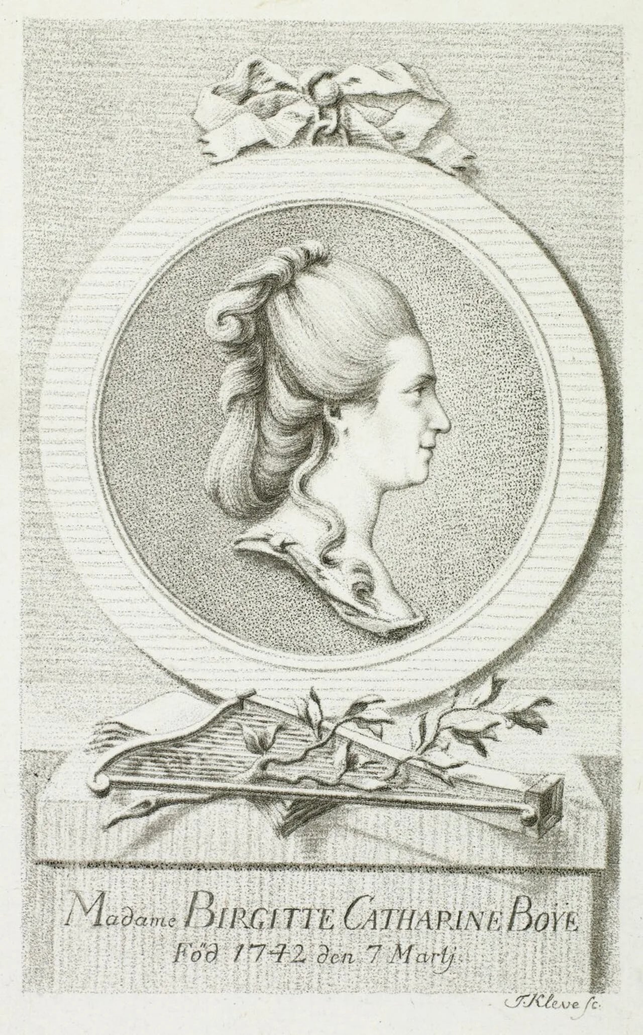 Porträt von Birgitte Cathrine Boye (1742–1824) – Gedenkseite