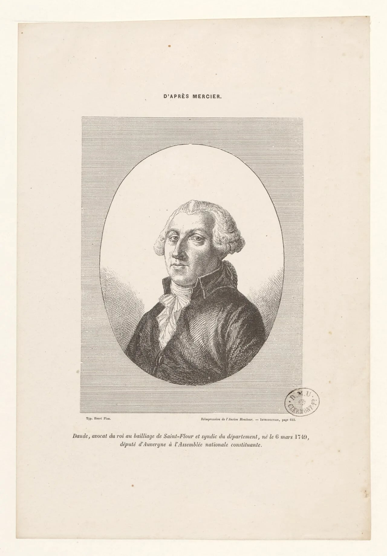 Porträt von Jean Daude (1749–1827) – Gedenkseite