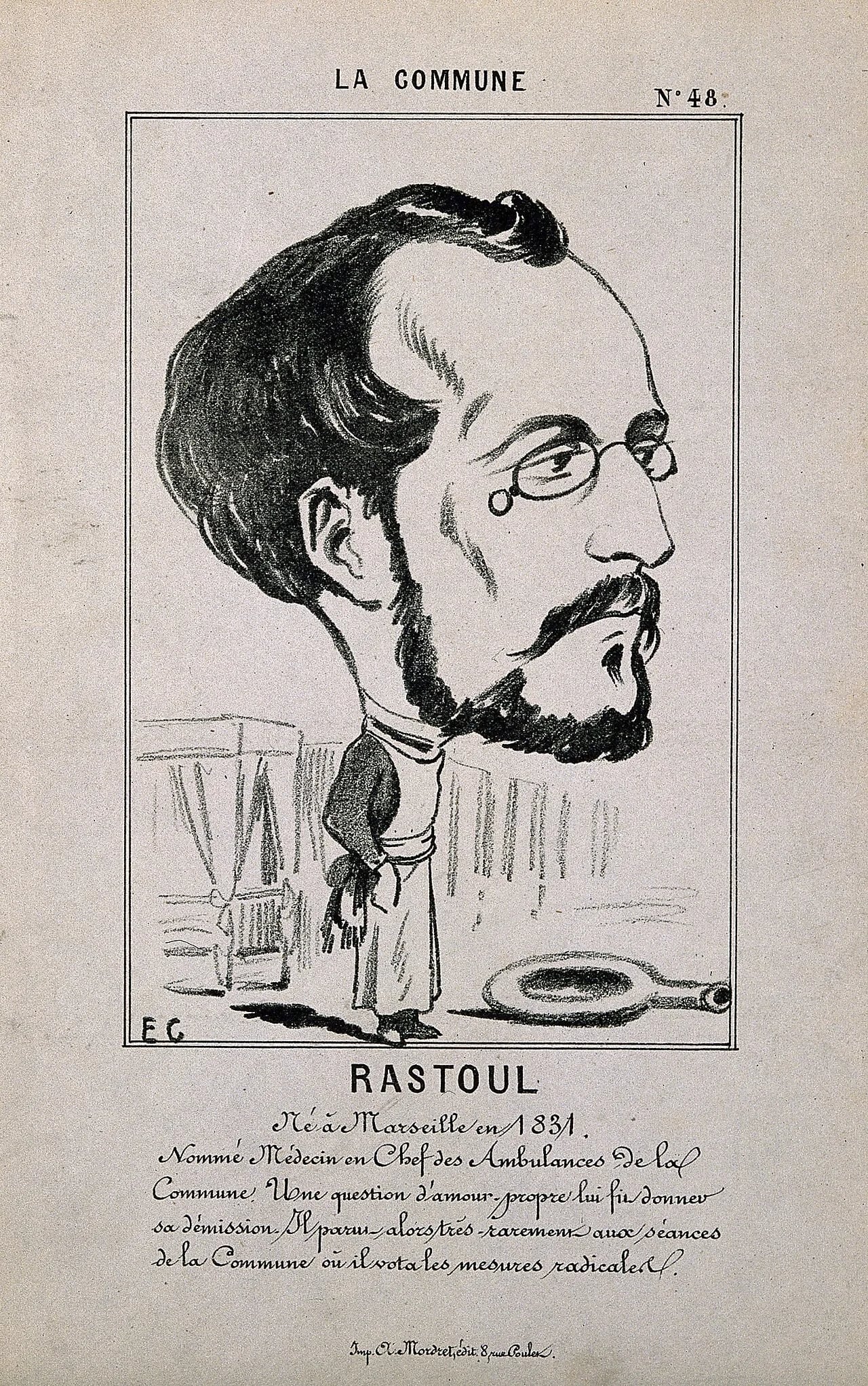 Porträt von Paul Philémon Rastoul (1835–1875) – Gedenkseite