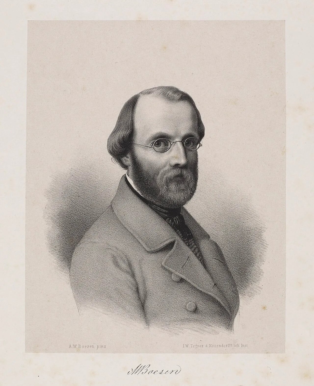 Porträt von August Wilhelm Boesen (1812–1857) – Gedenkseite