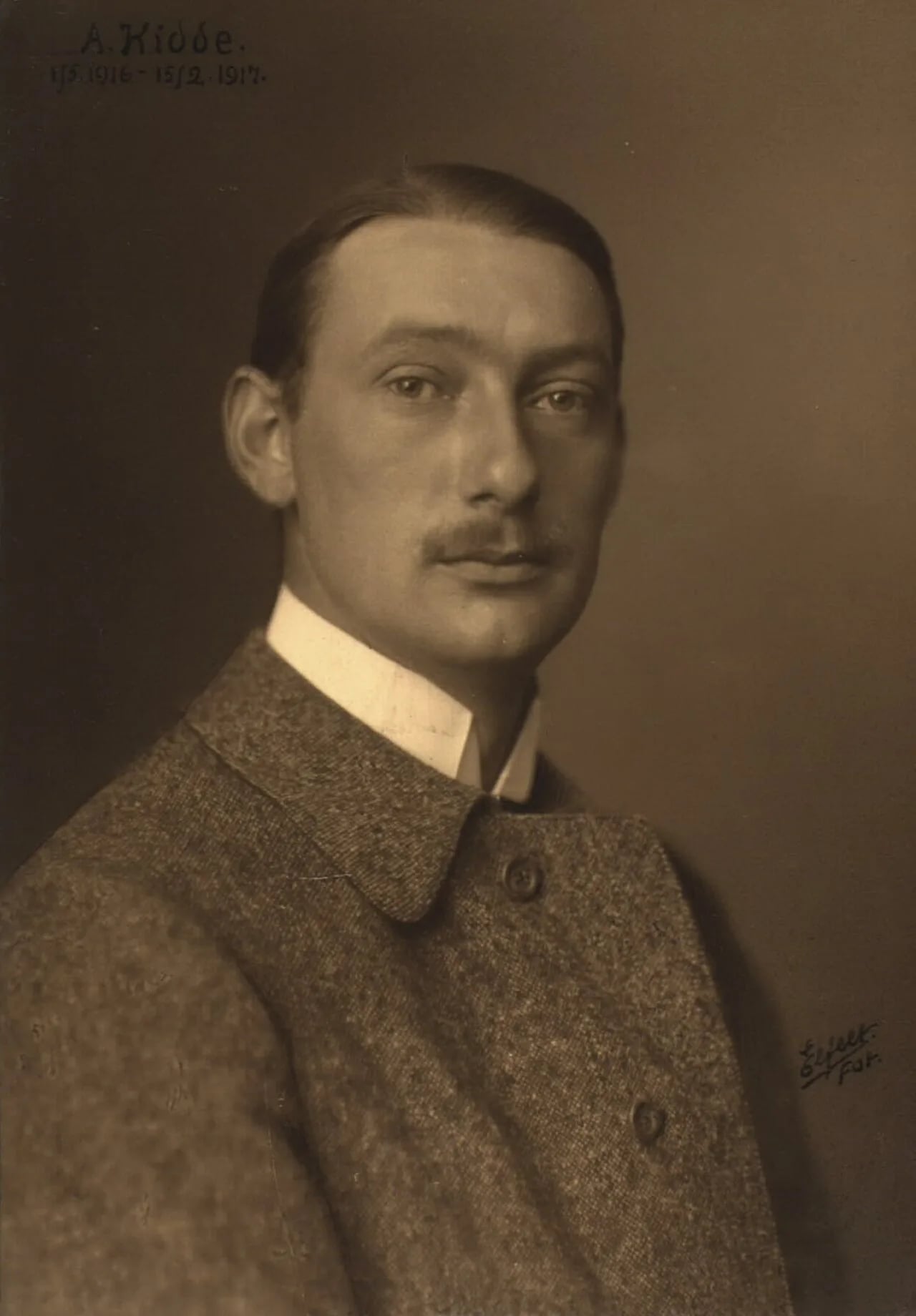 Porträt von Aage Kidde (1888–1918) – Gedenkseite