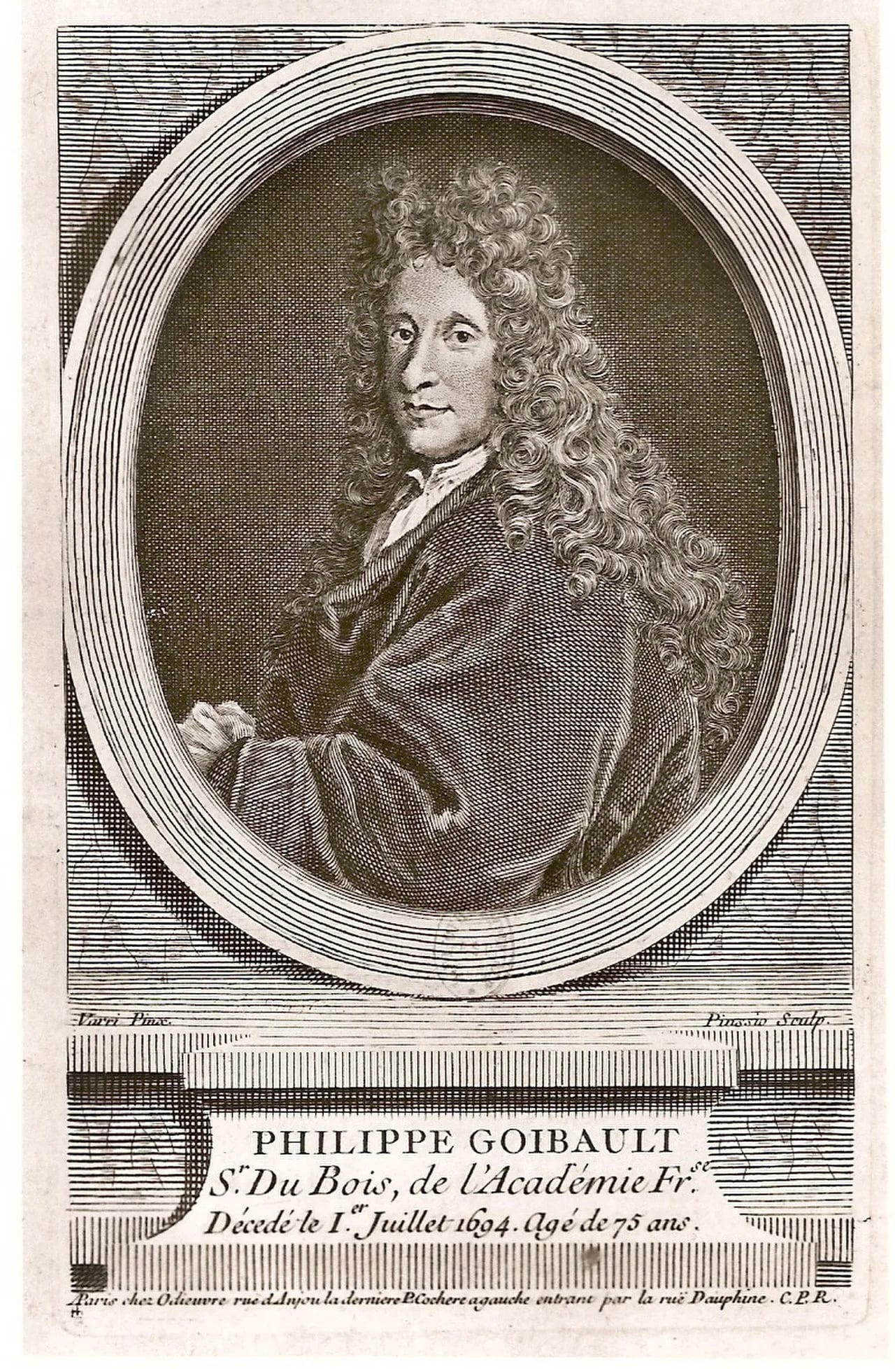 Porträt von Philippe Goibaut (1626–1694) – Gedenkseite