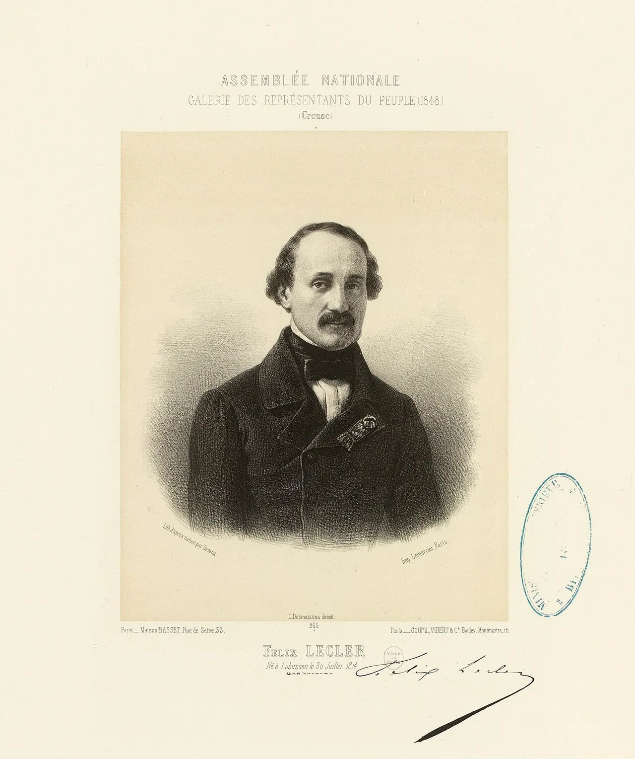 Porträt von Pierre Lecler (1814–1895) – Gedenkseite