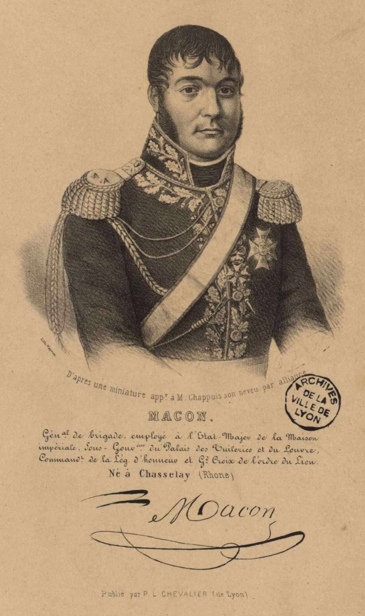Porträt von Pierre Macon (1769–1806) – Gedenkseite