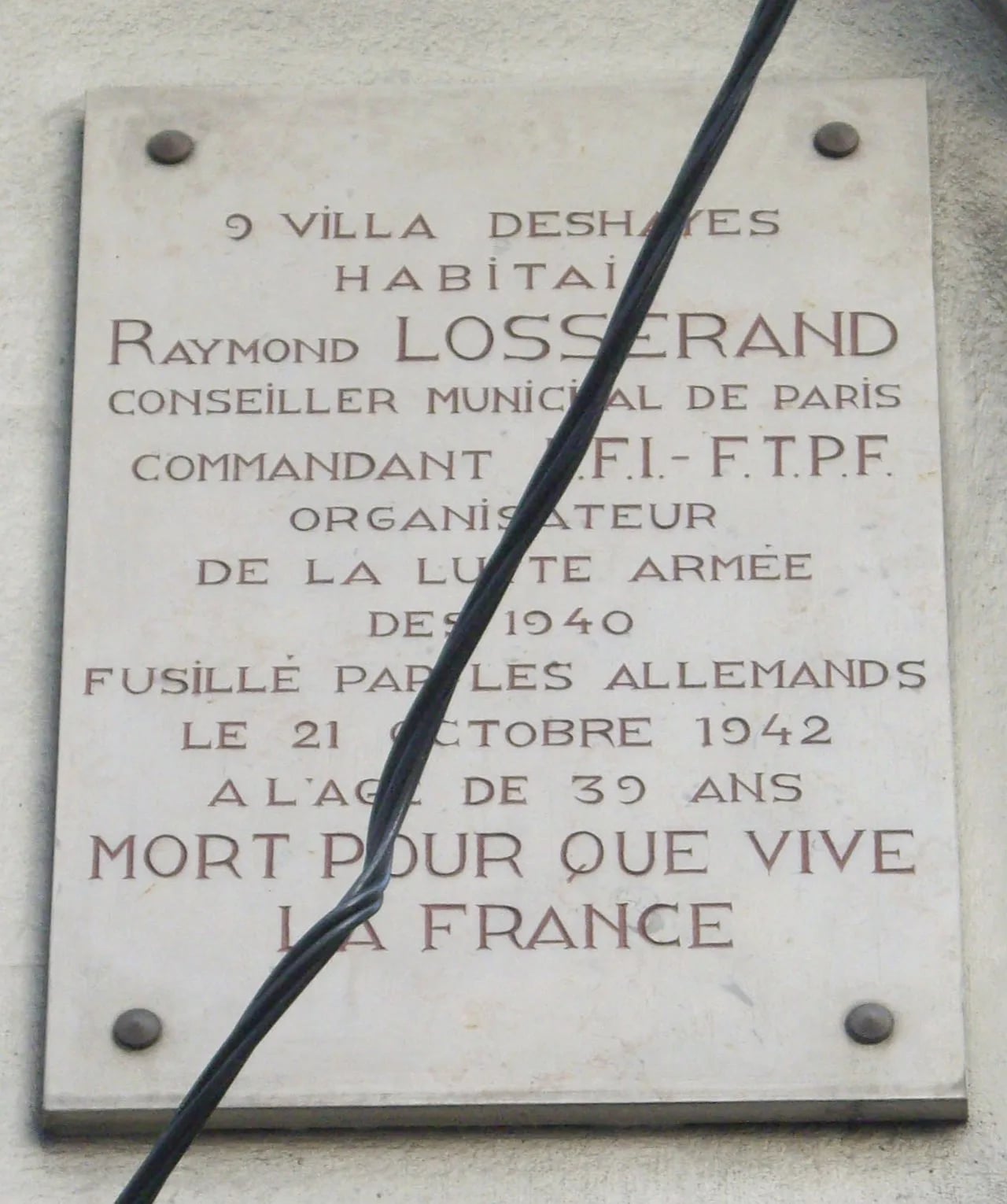 Portrait of Raymond Losserand (1903–1942) – memorial page