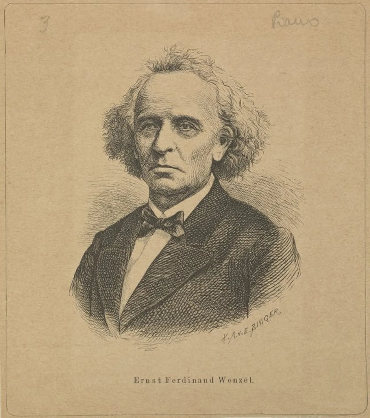 Porträt von Ernst Ferdinand Wenzel (1808–1880) – Gedenkseite