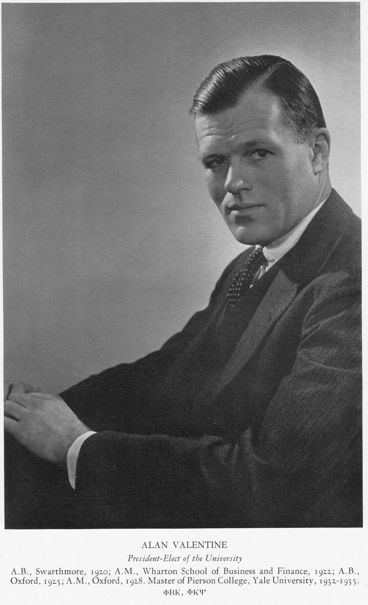 Portrait of Alan Valentine (1901–1980) – memorial page
