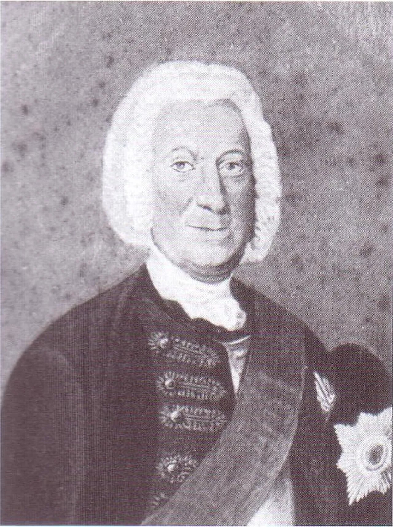 Porträt von Adam Christoph von Flanß (1664–1748) – Gedenkseite