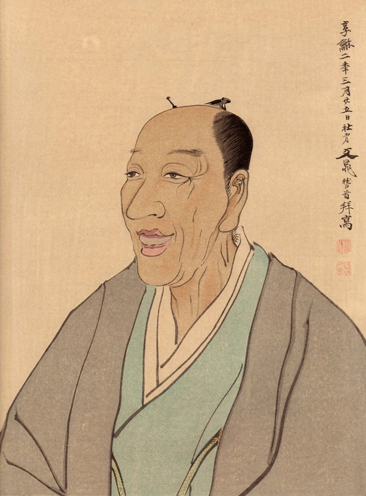 Porträt von Kimura Kenkadō (1736–1802) – Gedenkseite