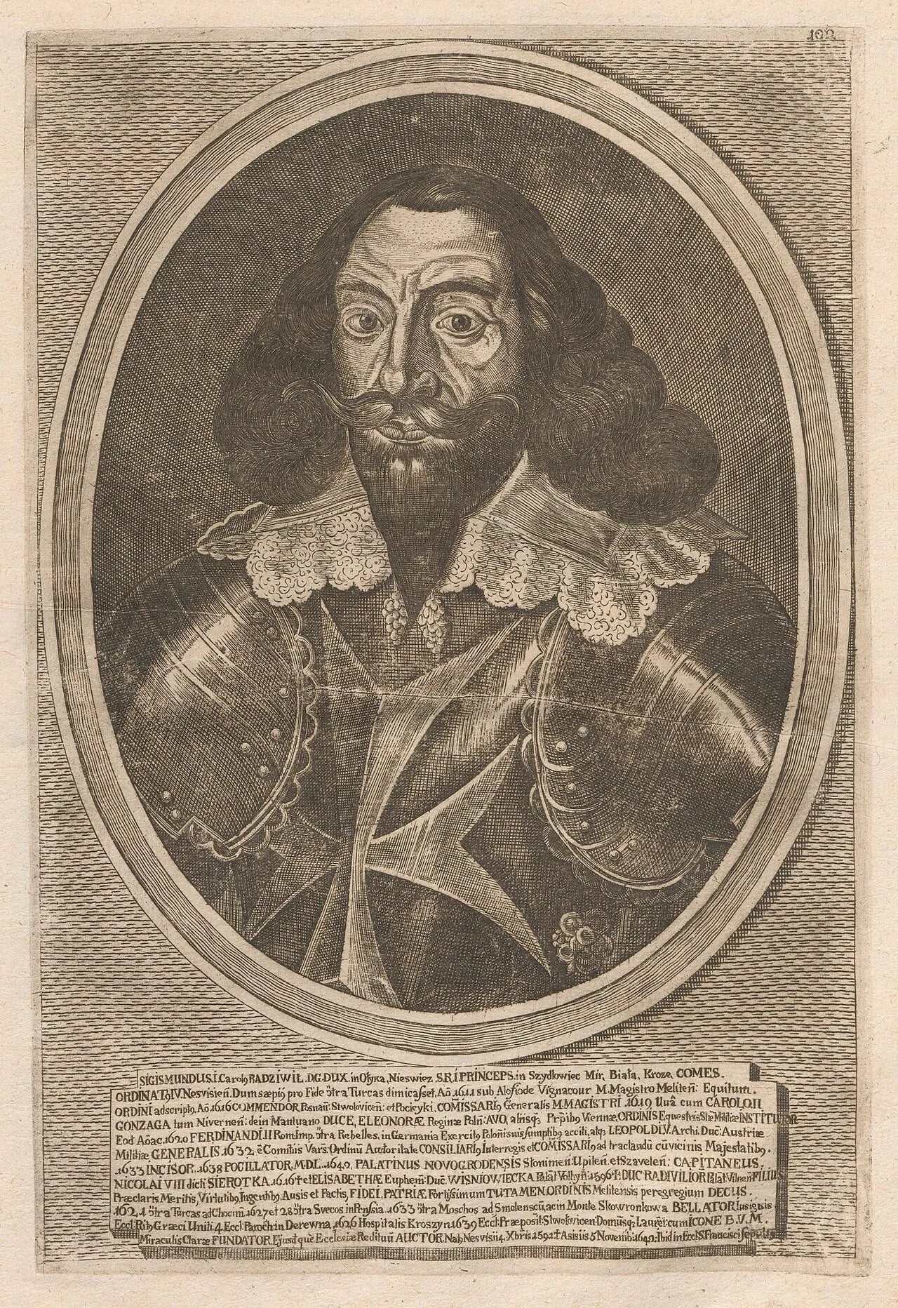 Porträt von Zygmunt Karol Radziwiłł (1591–1642) – Gedenkseite