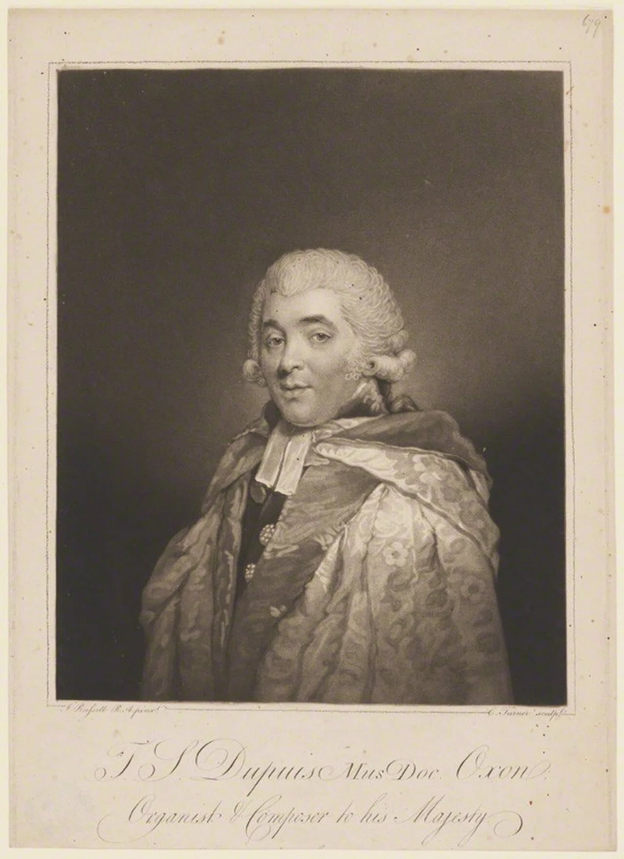 Porträt von Thomas Sanders Dupuis (1733–1796) – Gedenkseite