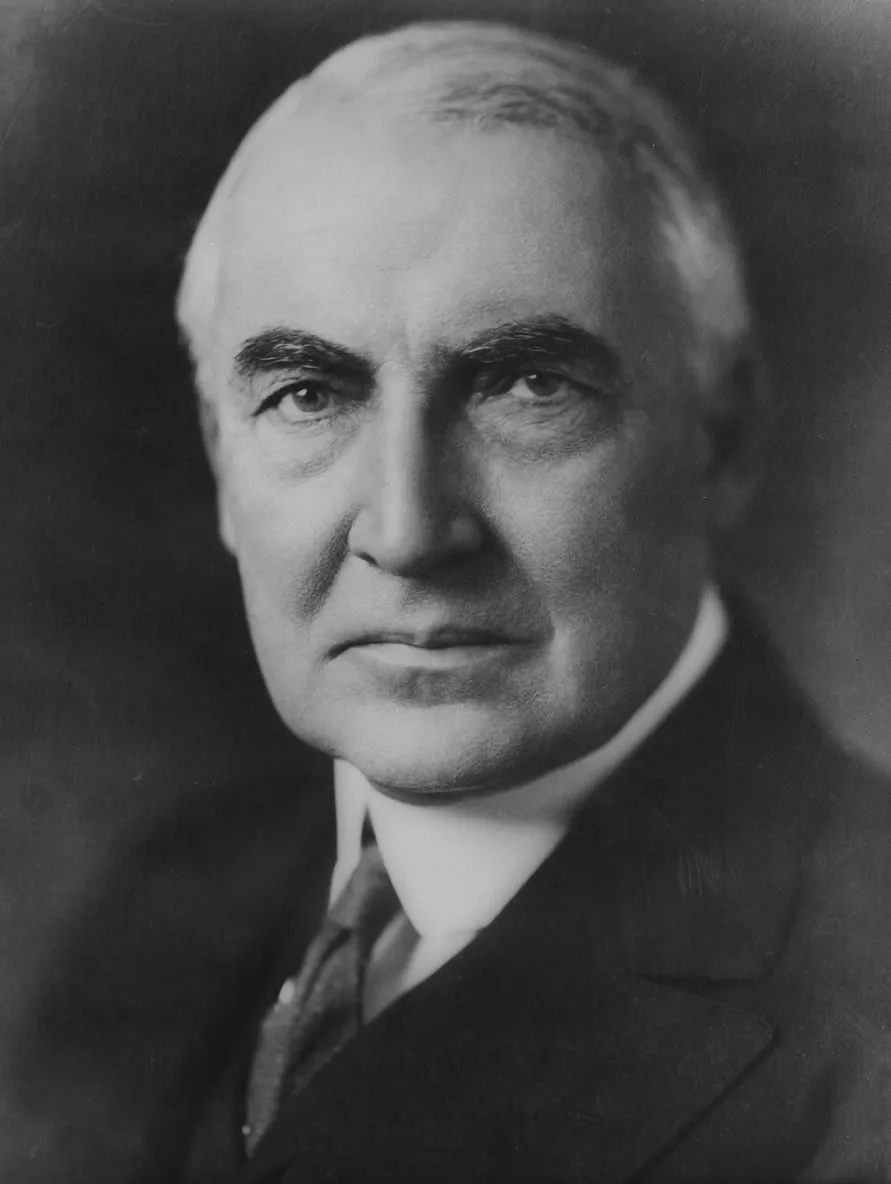Porträt von Warren G. Harding (1865–1923) – Gedenkseite