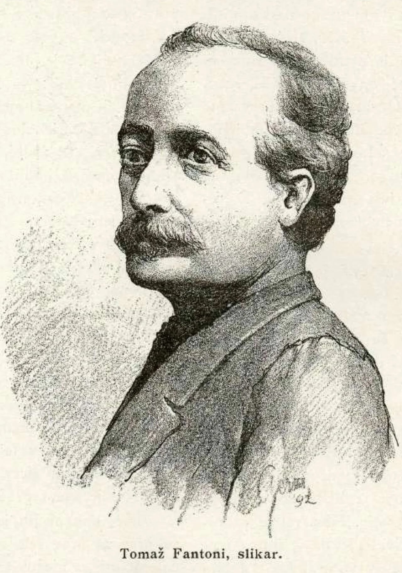 Porträt von Ettore Tommaso Fantoni (1822–1892) – Gedenkseite
