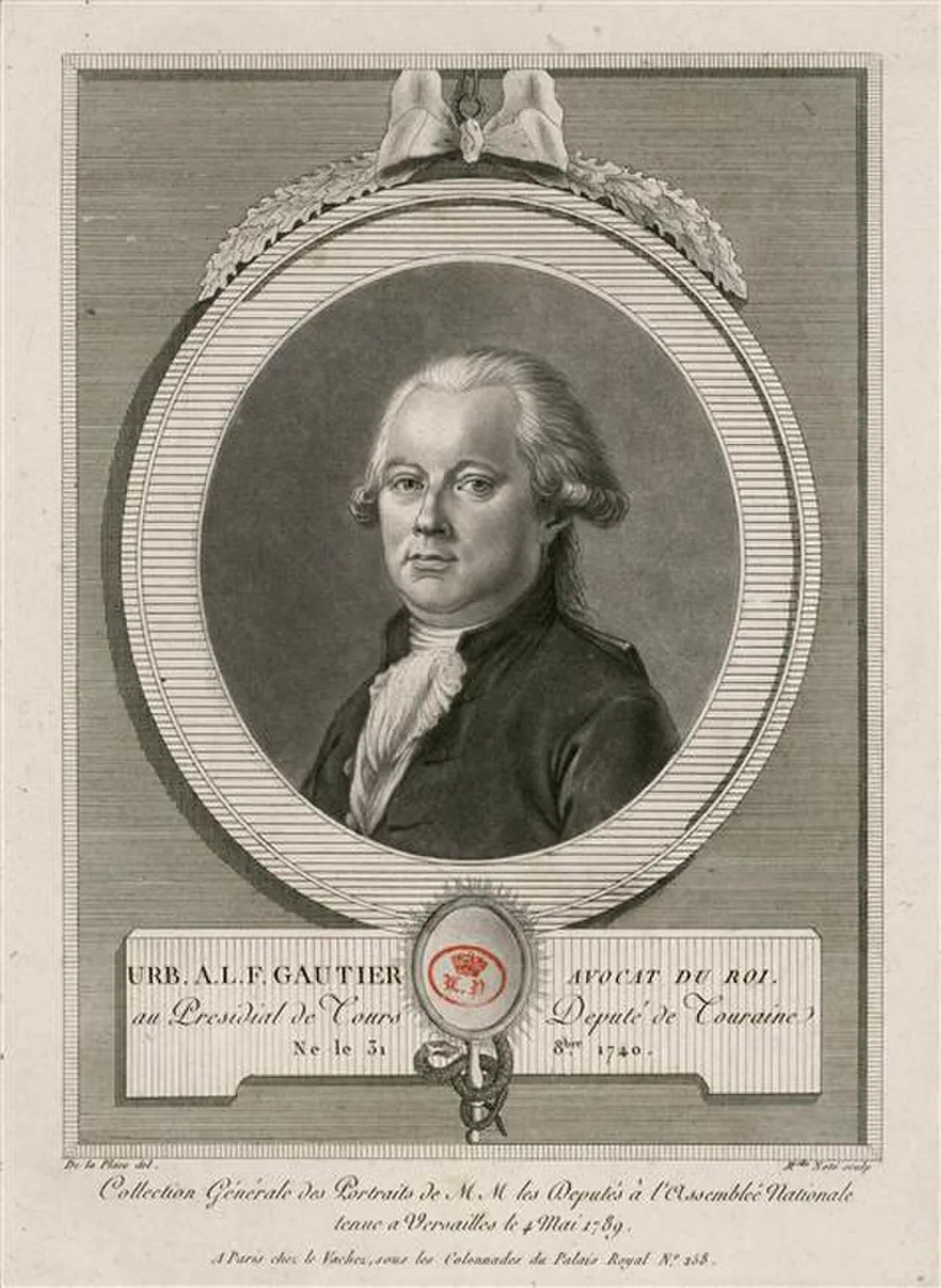 Porträt von Urbain-Adam-Louis-François Gaultier (1740–1817) – Gedenkseite