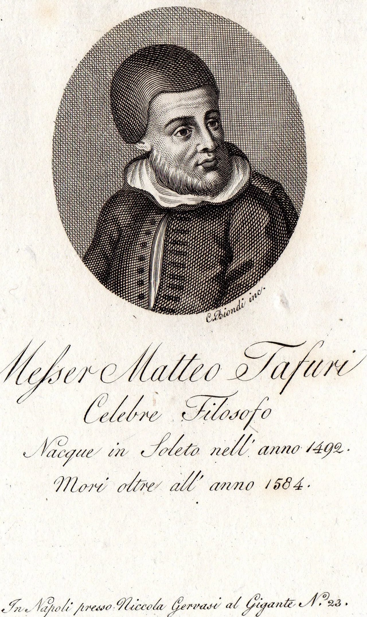 Portrait of Matteo Tafuri (1492–1582) – memorial page