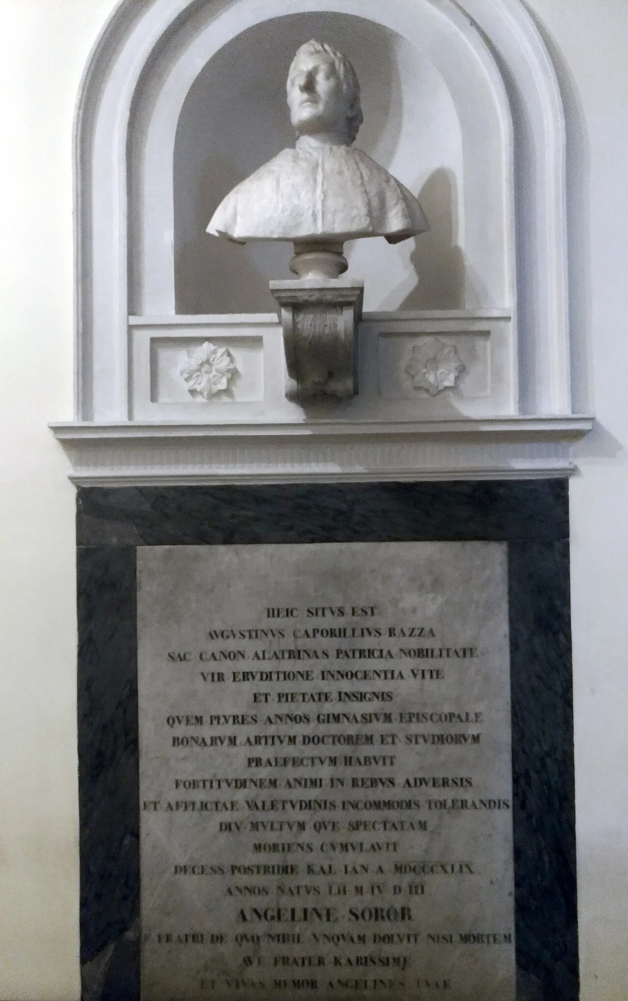 Porträt von Agostino Caporilli Razza (1796–1848) – Gedenkseite