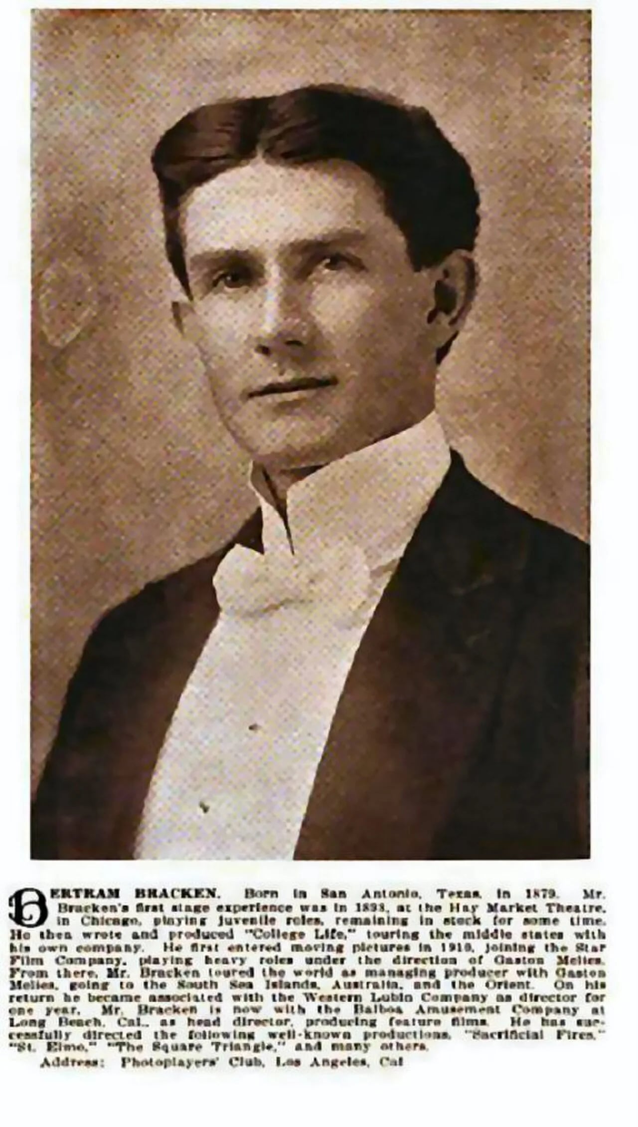 Portrait of Bertram Bracken (1879–1952) – memorial page