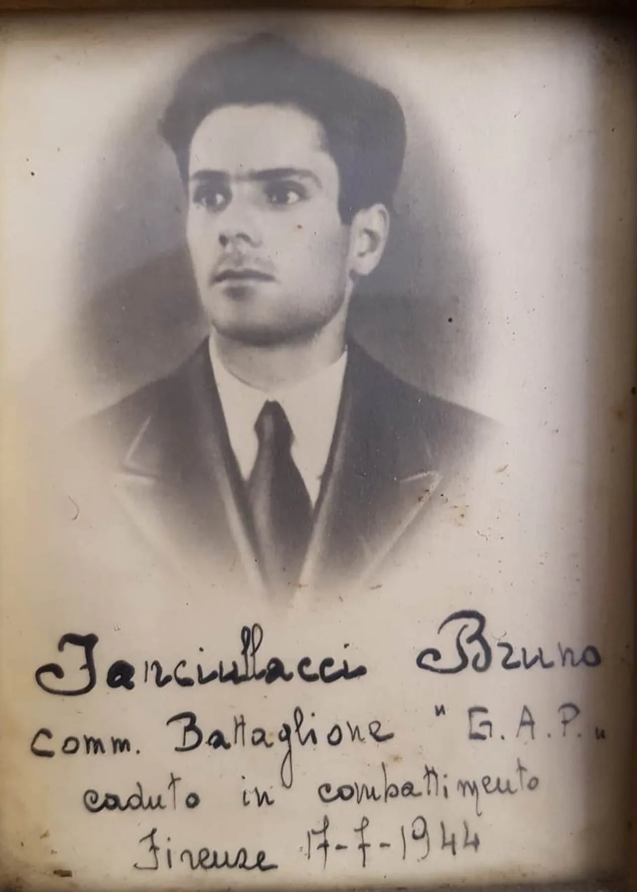 Porträt von Bruno Fanciullacci (1919–1944) – Gedenkseite