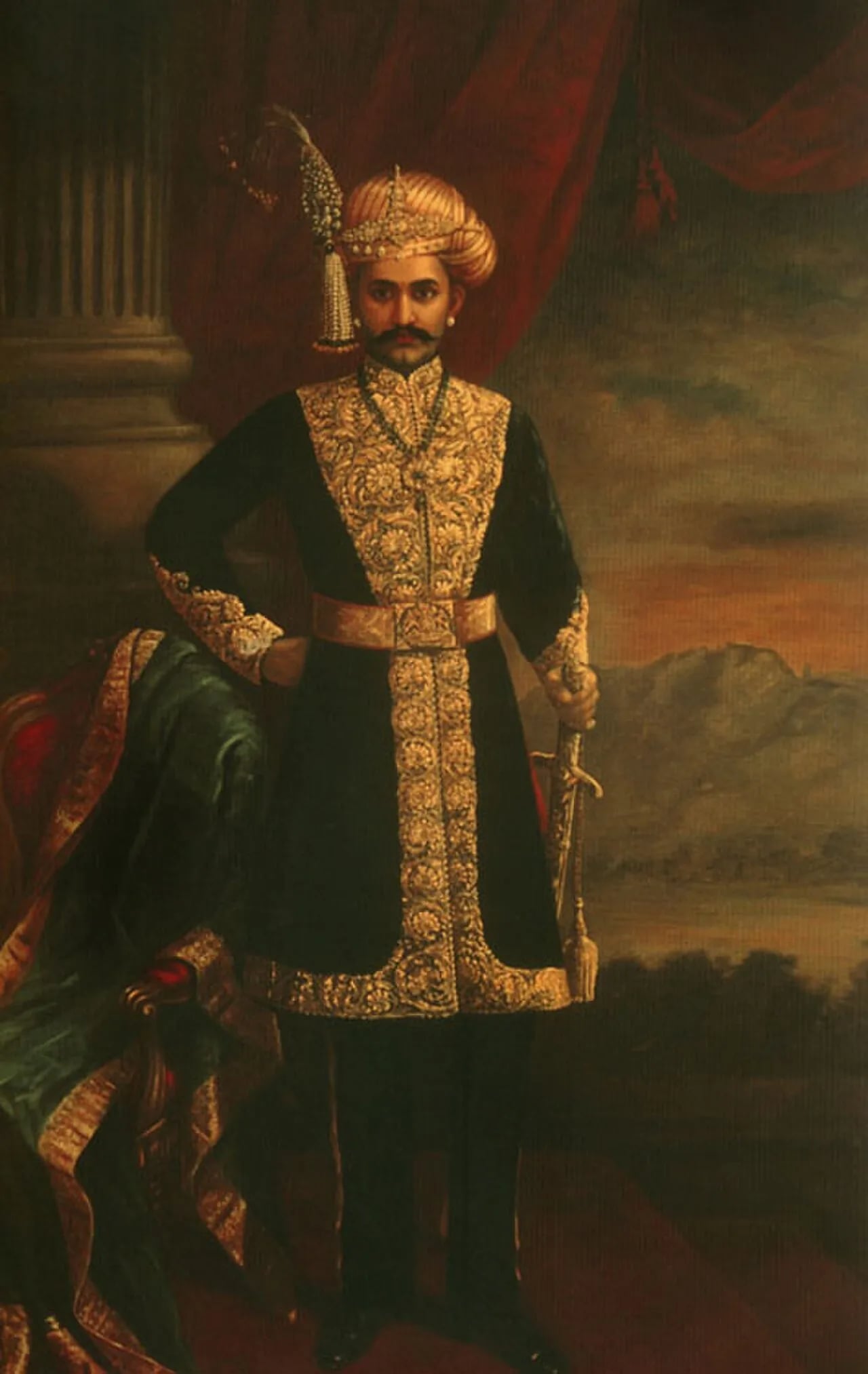 Porträt von Chamarajendra Wadiyar X (1863–1894) – Gedenkseite