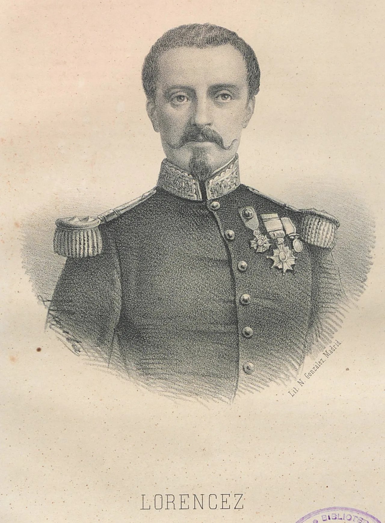 Porträt von Charles Ferdinand Latrille Lorencez (1814–1892) – Gedenkseite