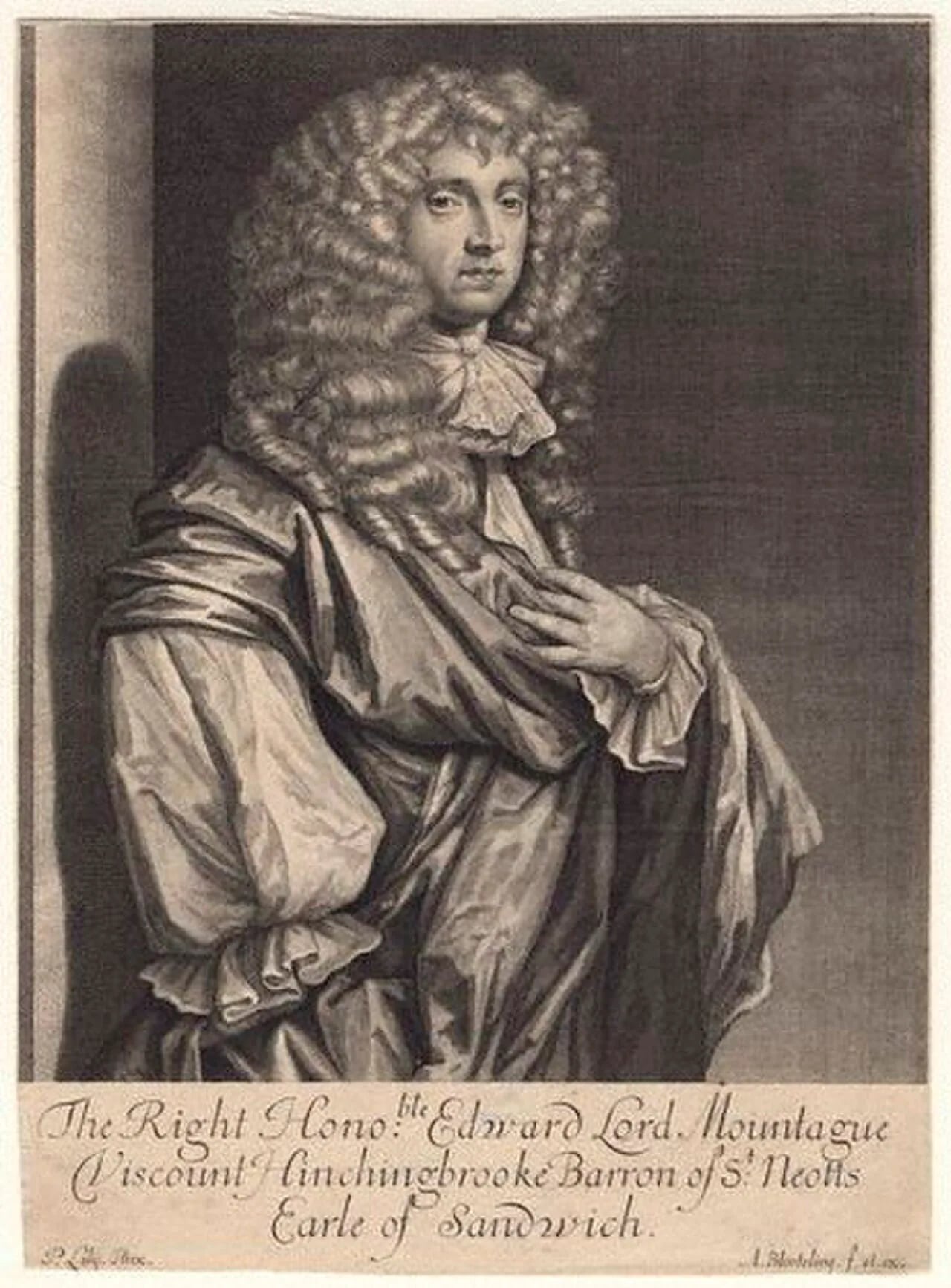 Porträt von Edward Montagu, 2nd Earl of Sandwich (1647–1688) – Gedenkseite