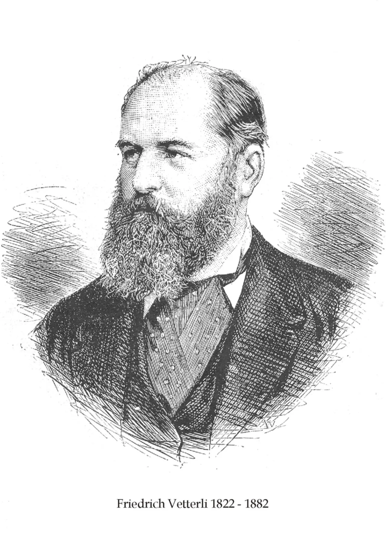 Porträt von Johann Friedrich Vetterli (1822–1882) – Gedenkseite