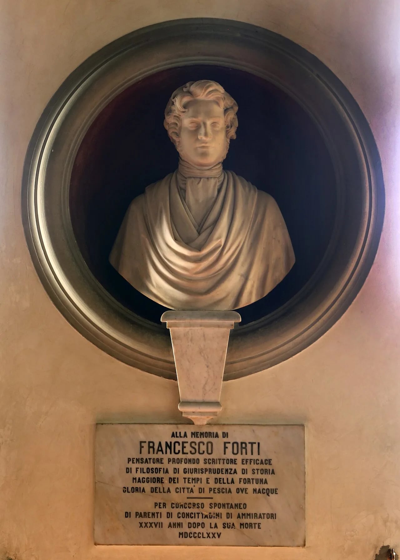Porträt von Francesco Forti (1806–1838) – Gedenkseite