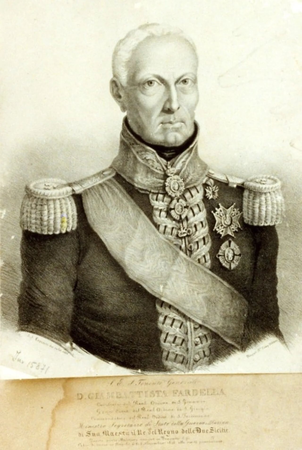 Porträt von Giambattista Fardella (1762–1836) – Gedenkseite