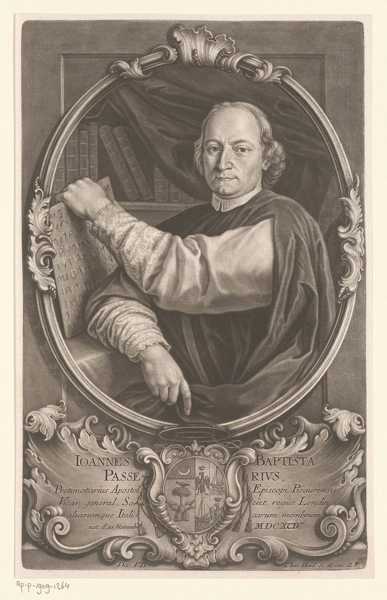 Porträt von Giovanni Battista Passeri (1694–1780) – Gedenkseite