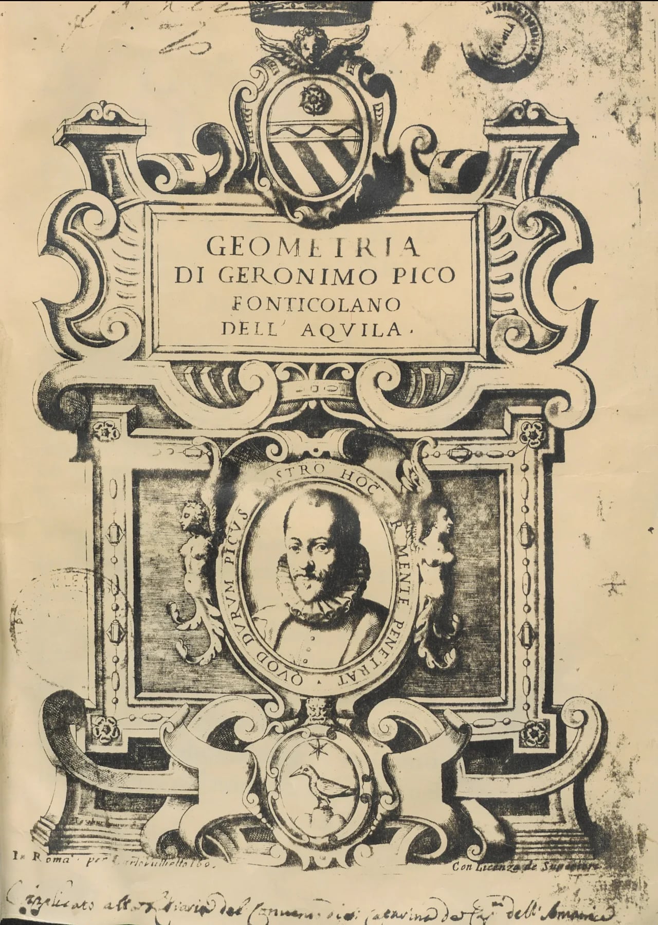 Porträt von Girolamo Pico Fonticulano (1541–1596) – Gedenkseite