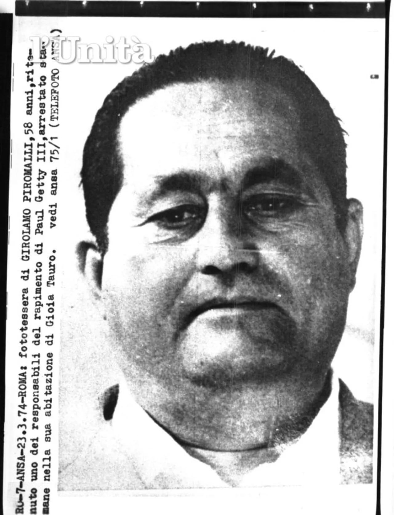 Portrait of Girolamo Piromalli (1918–1979) – memorial page