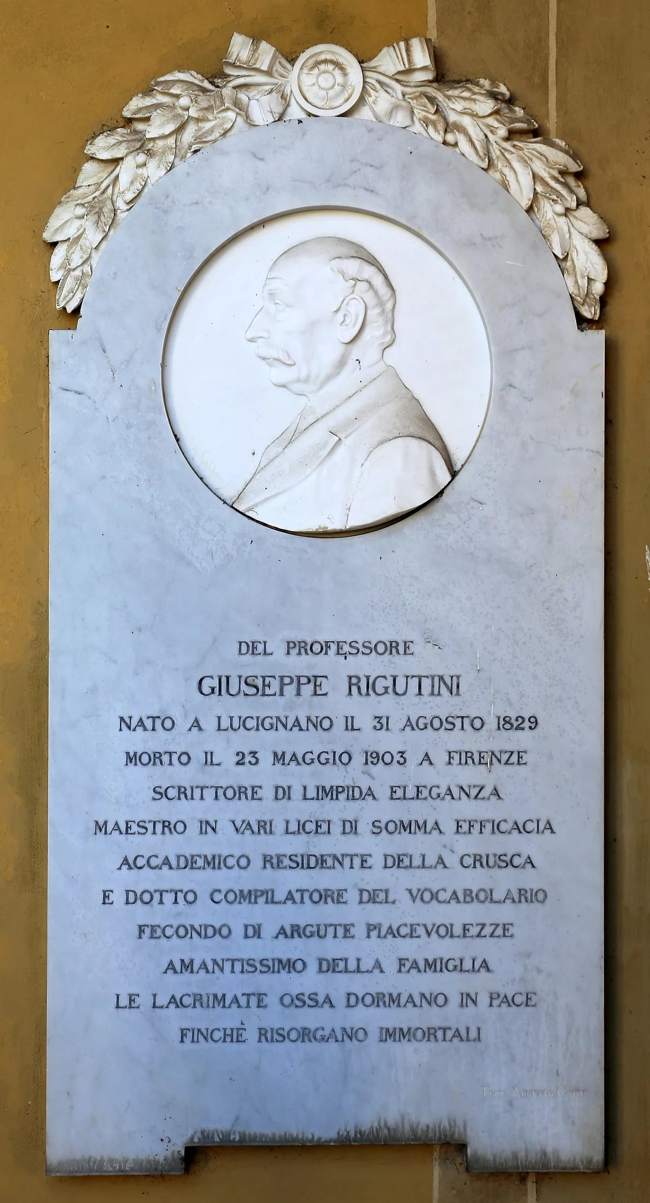 Porträt von Giuseppe Rigutini (1829–1903) – Gedenkseite