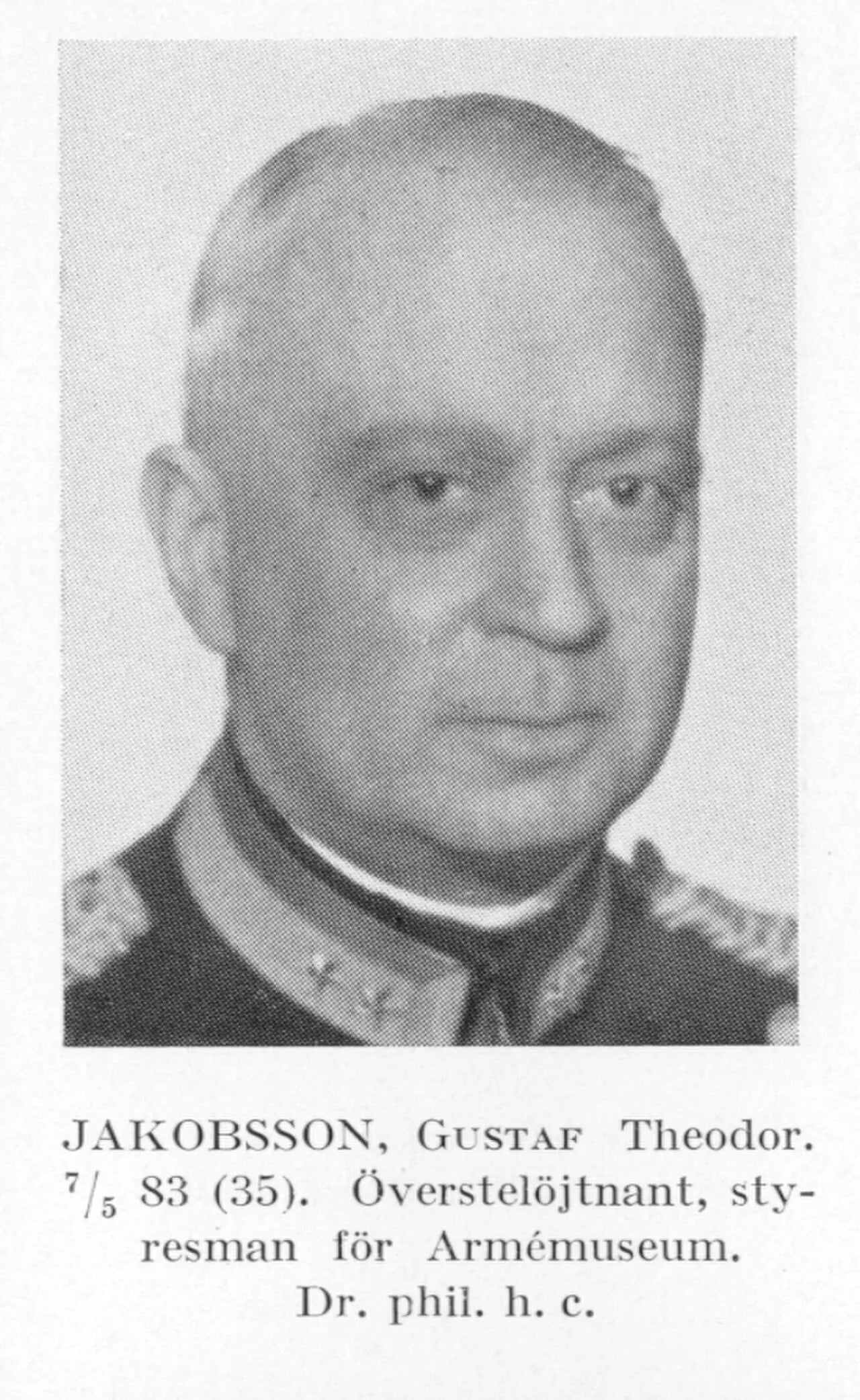 Porträt von Theodor Jakobsson (1883–1952) – Gedenkseite