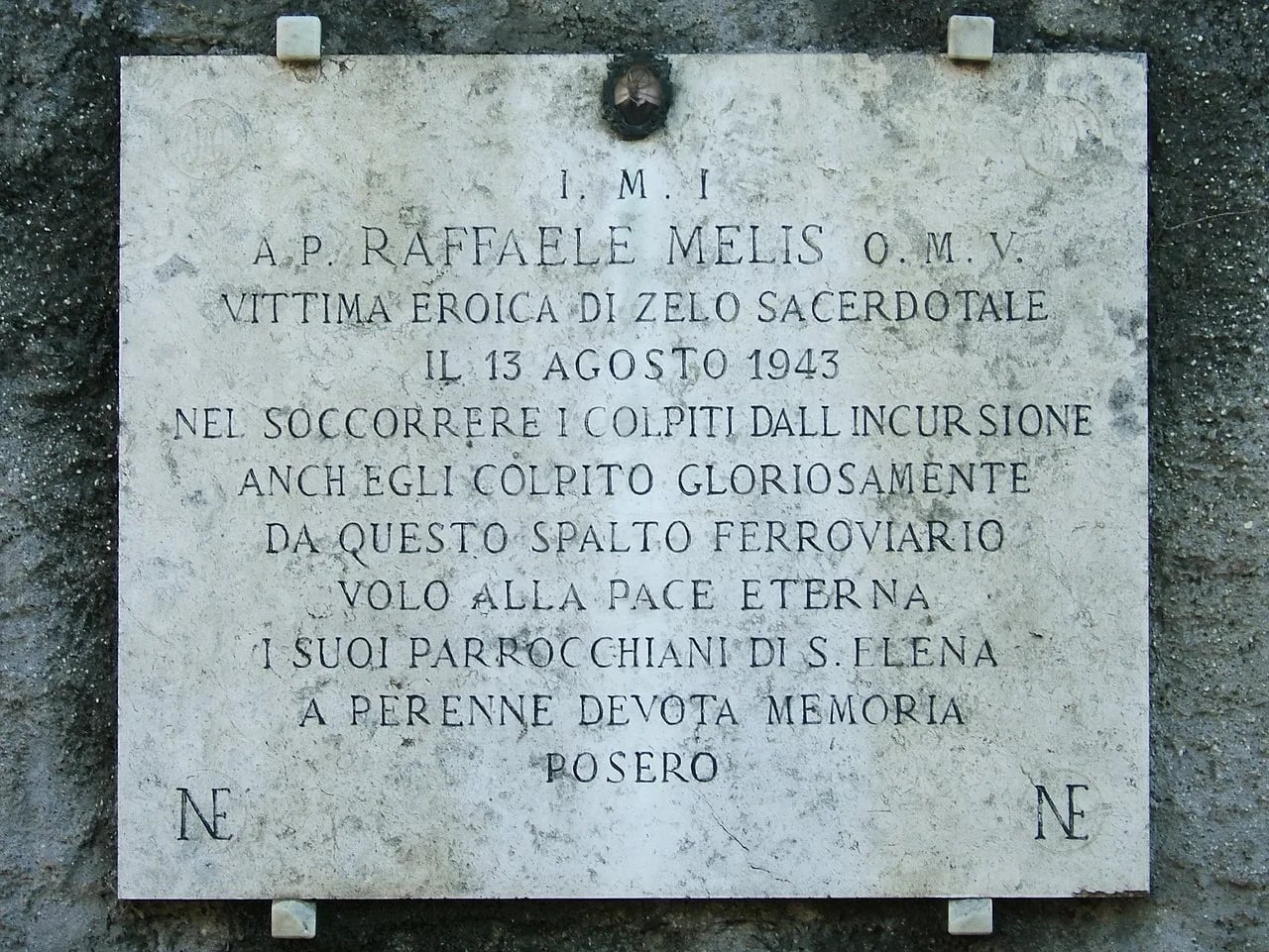 Porträt von Raffaele Melis (1886–1943) – Gedenkseite